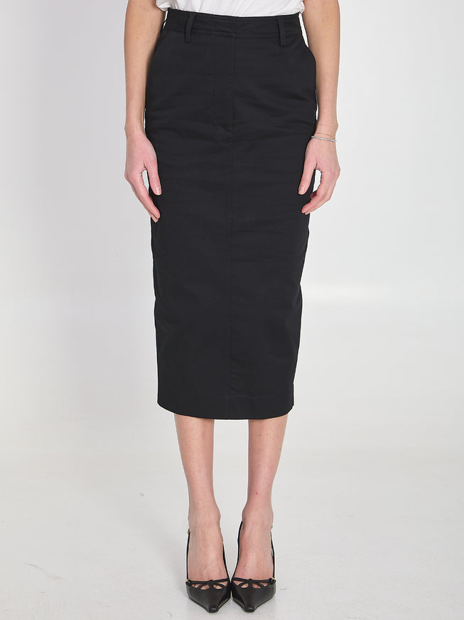 The Latest Cotton Gabardine Skirt Black