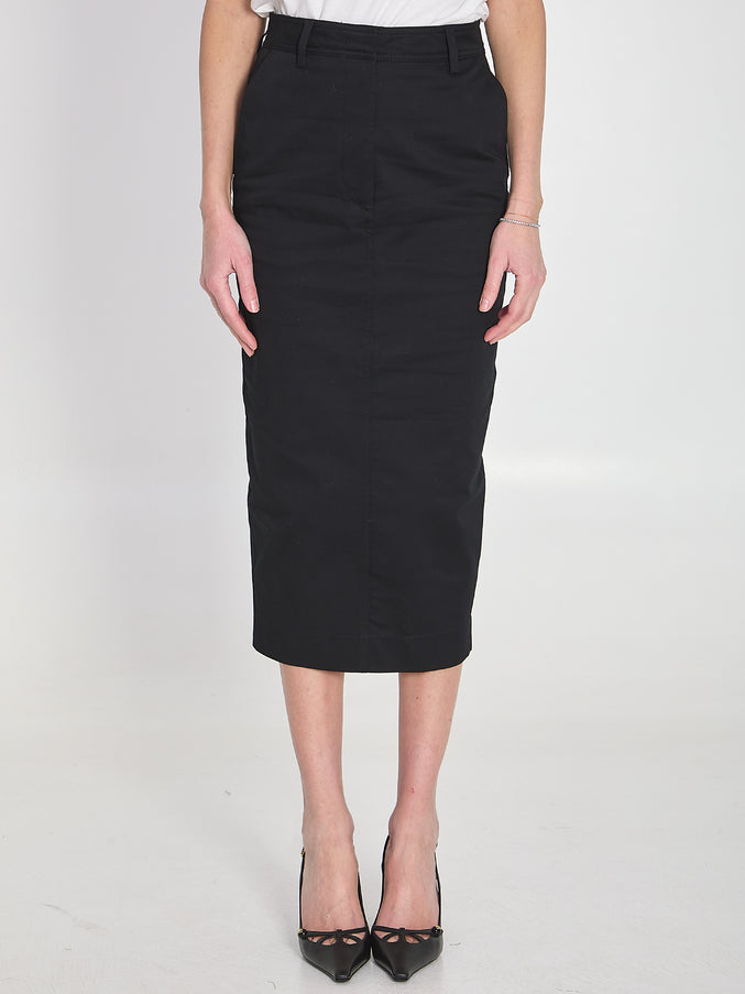 The Latest Cotton Gabardine Skirt Black