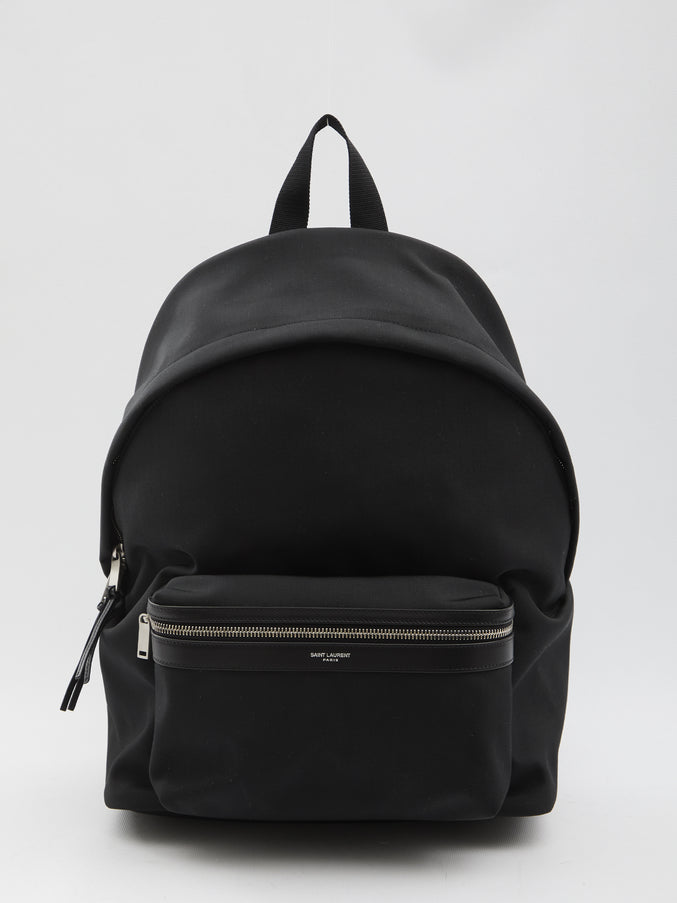 Saint Laurent City Canvas Backpack QT Black