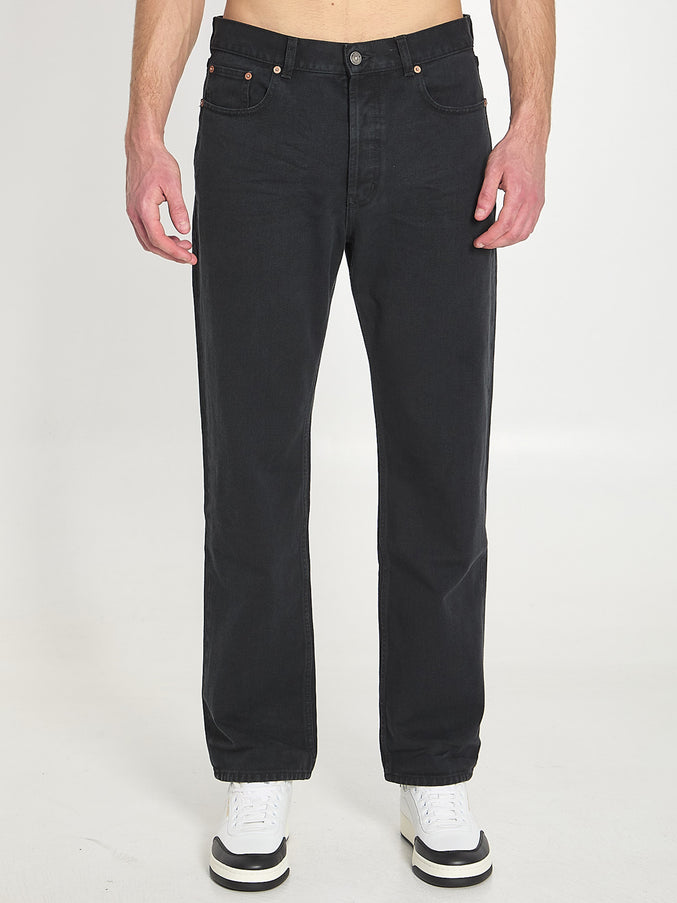 Saint Laurent Loose Straight Denim Pants Black