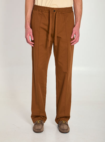 Valentino Garavani Cotton Gabardine Pants Brown