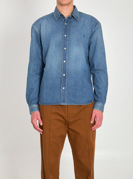 Saint Laurent Cassandre Denim Shirt Blue