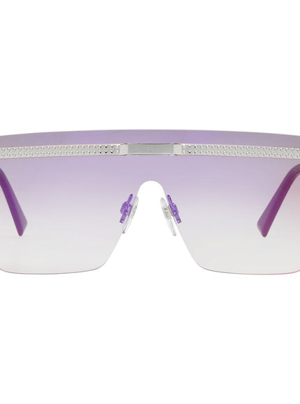 a pair of sunglasses with a purple lens