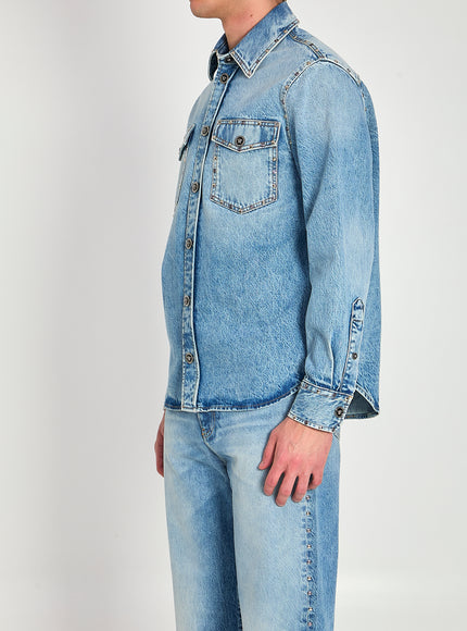 Versace Stone-wash Overshirt With Studs