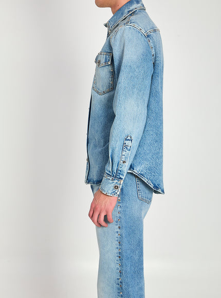 Versace Stone-wash Overshirt With Studs