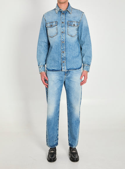 Versace Stone-wash Overshirt With Studs