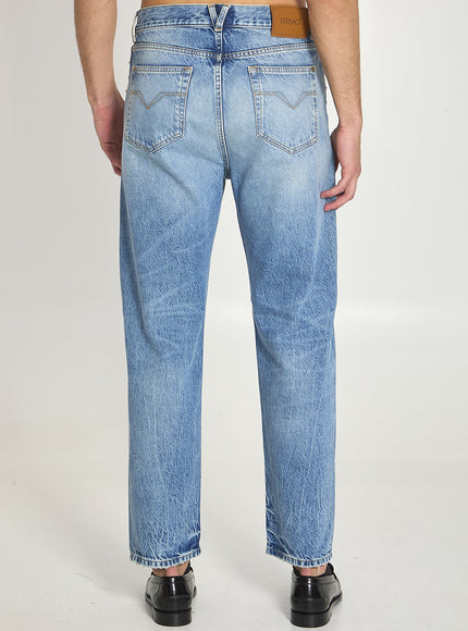 Versace Stone-wash Jeans With Studs