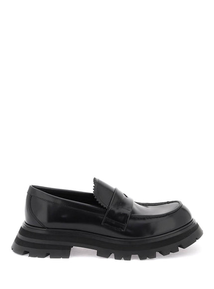 Alexander Mcqueen brushed leather wander loafers