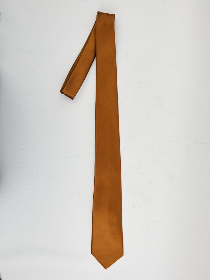 Saint Laurent Silk Satin Tie L Brown