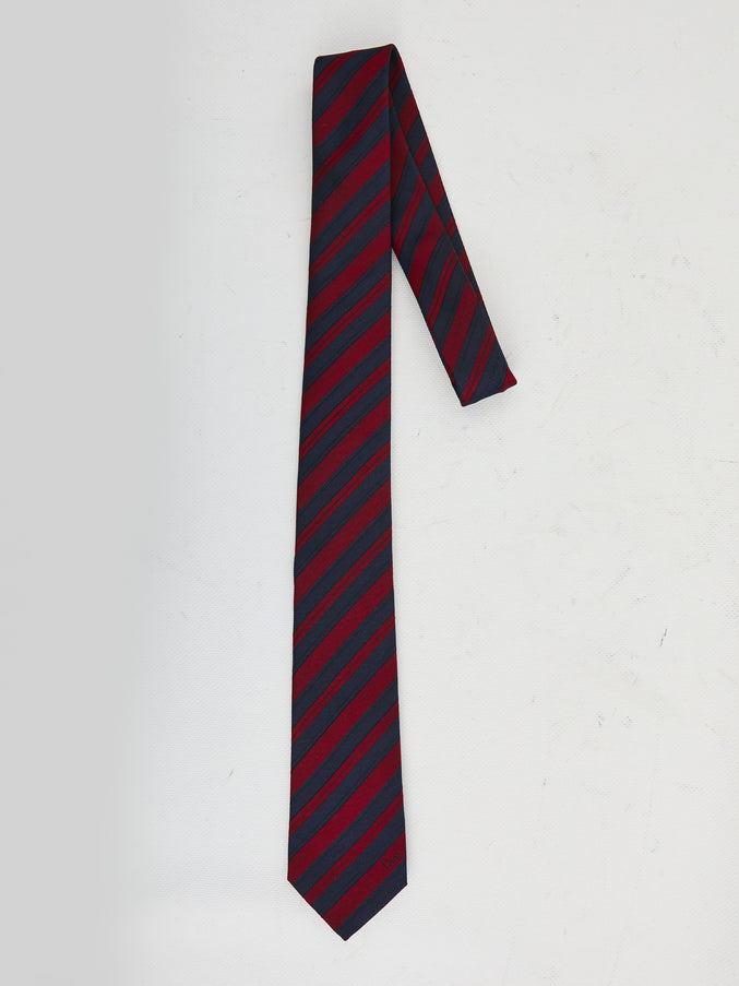 Dior Homme Striped Tie QT Blue