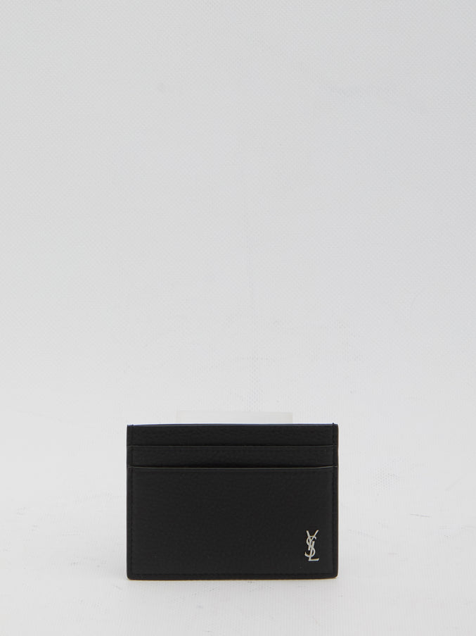 Saint Laurent Tiny Cassandre Card Holder QT Black