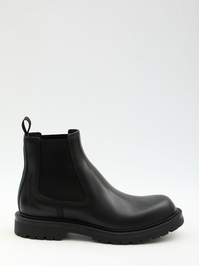 Gucci Chelsea Boots With Web Black