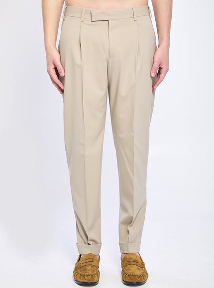 Pt Torino Rebel Stretch Virgin Wool Pants Beige