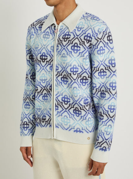 Casablanca Space Dye Zip Sweater