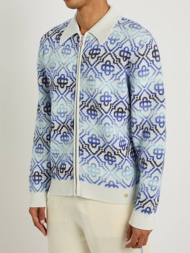 Casablanca Space Dye Zip Sweater