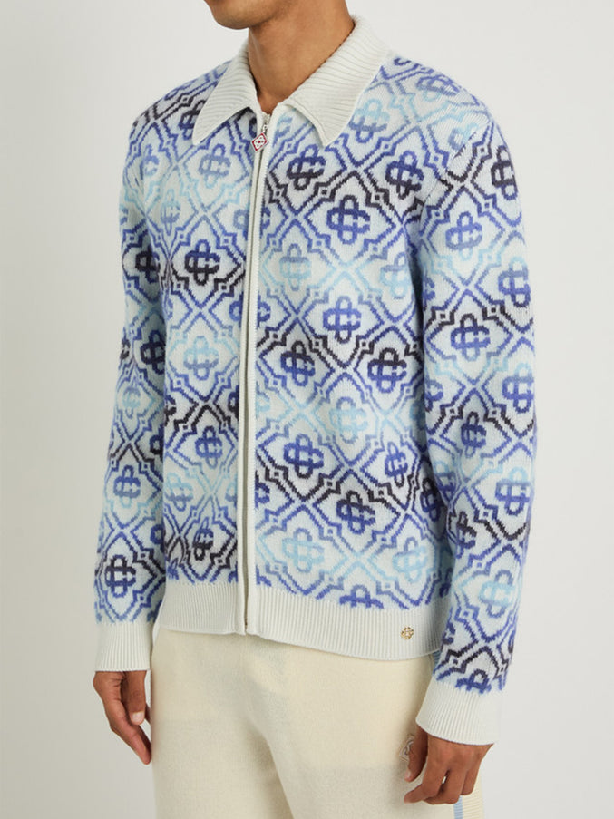 Casablanca Space Dye Zip Sweater