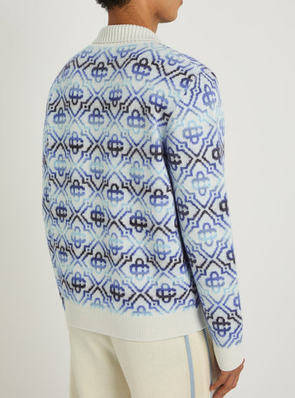 Casablanca Space Dye Zip Sweater