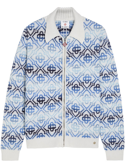 Casablanca Space Dye Zip Sweater