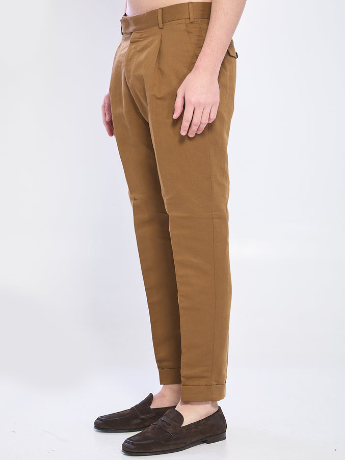 Pt Torino Rebel Pants In Linen And Cotton