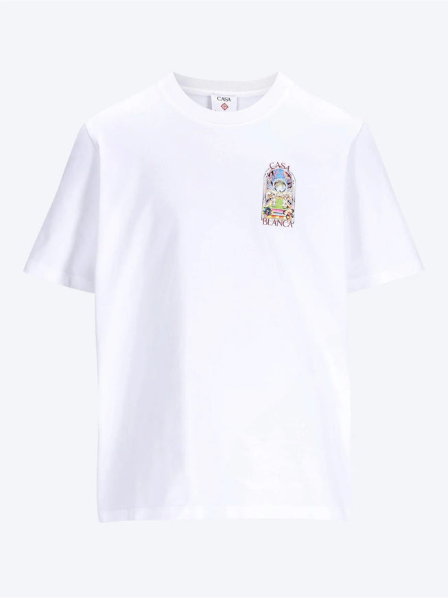 Casablanca Tennis Landscape Print T-shirt White