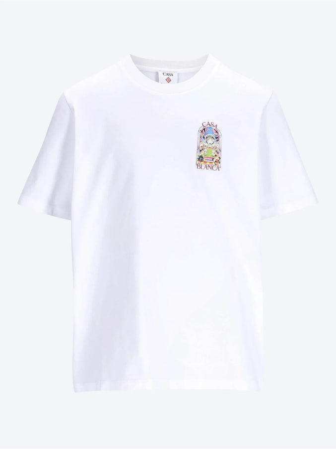 Casablanca Tennis Landscape Print T-shirt White