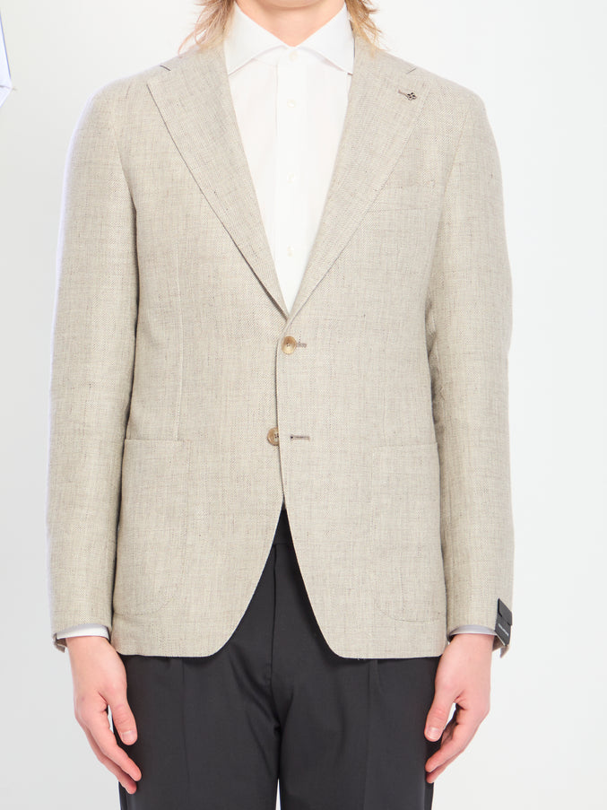 Tagliatore Linen Wool Jacket Beige