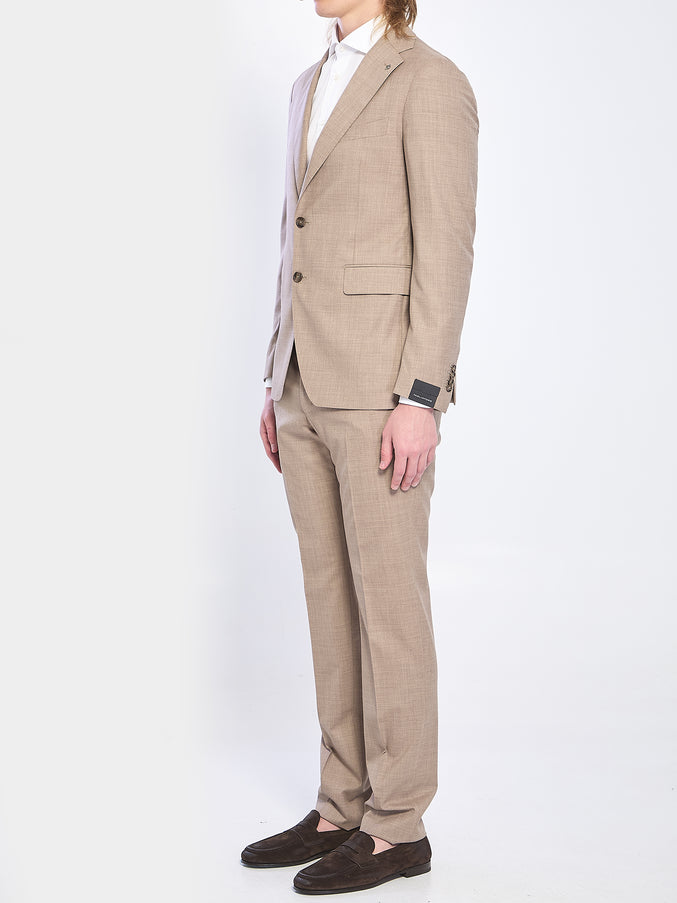 Tagliatore Single-breasted Suit In Virgin Wool And Silk