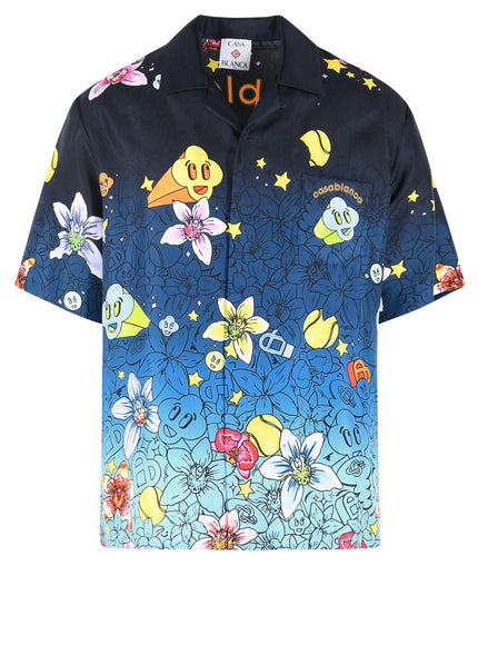 Casablanca Collage D'icones Shirt Blue
