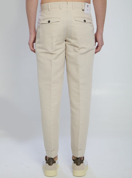 Pt Torino Rebel Pants In Linen And Cotton