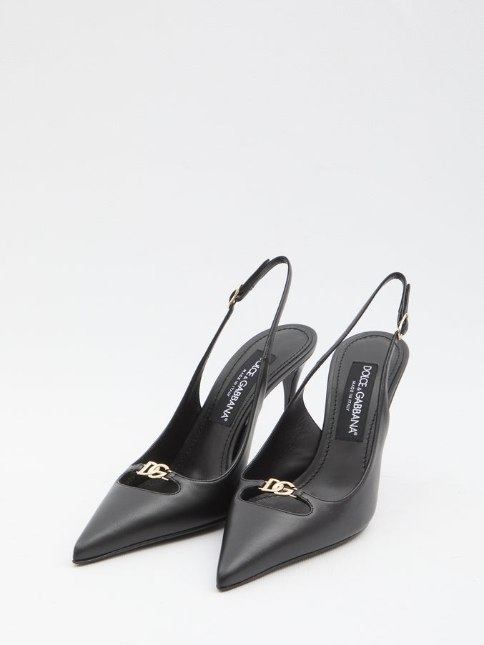 Dolce & Gabbana Slingback Pumps In Silk Nappa