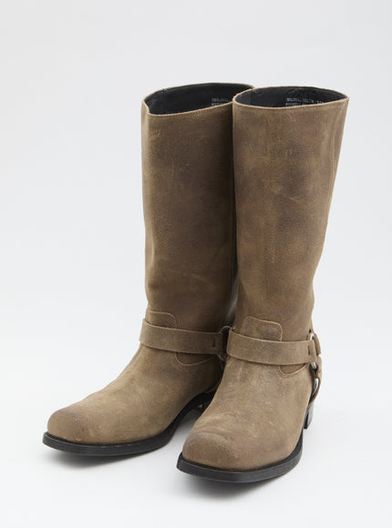 Golden Goose High Biker Boots In Suede
