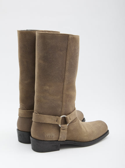 Golden Goose High Biker Boots In Suede