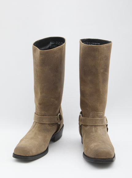 Golden Goose High Biker Boots In Suede