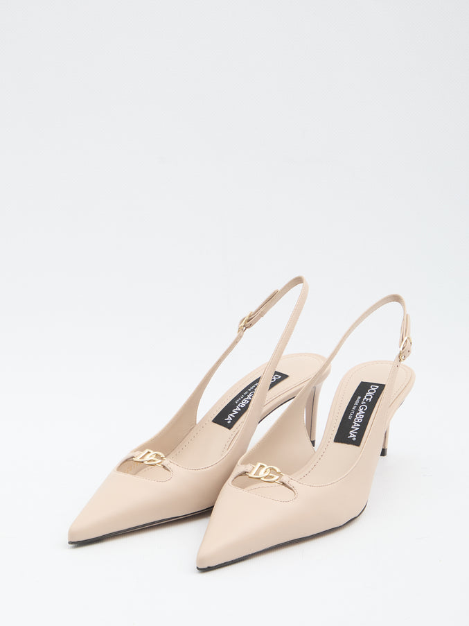 Dolce & Gabbana Slingback Pumps In Silk Nappa