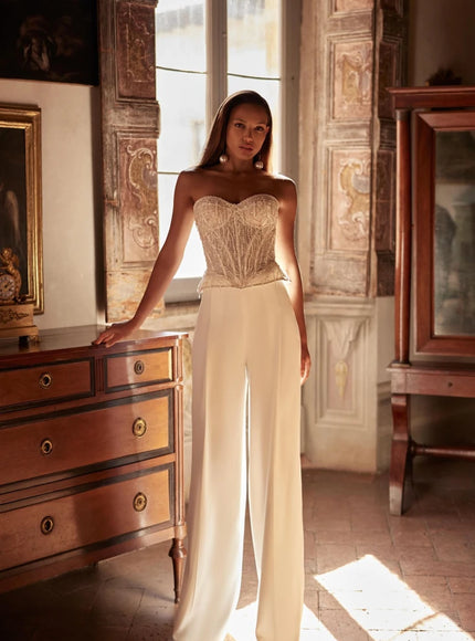 Emmalise Bridal Corset Top with Skirt or Pants