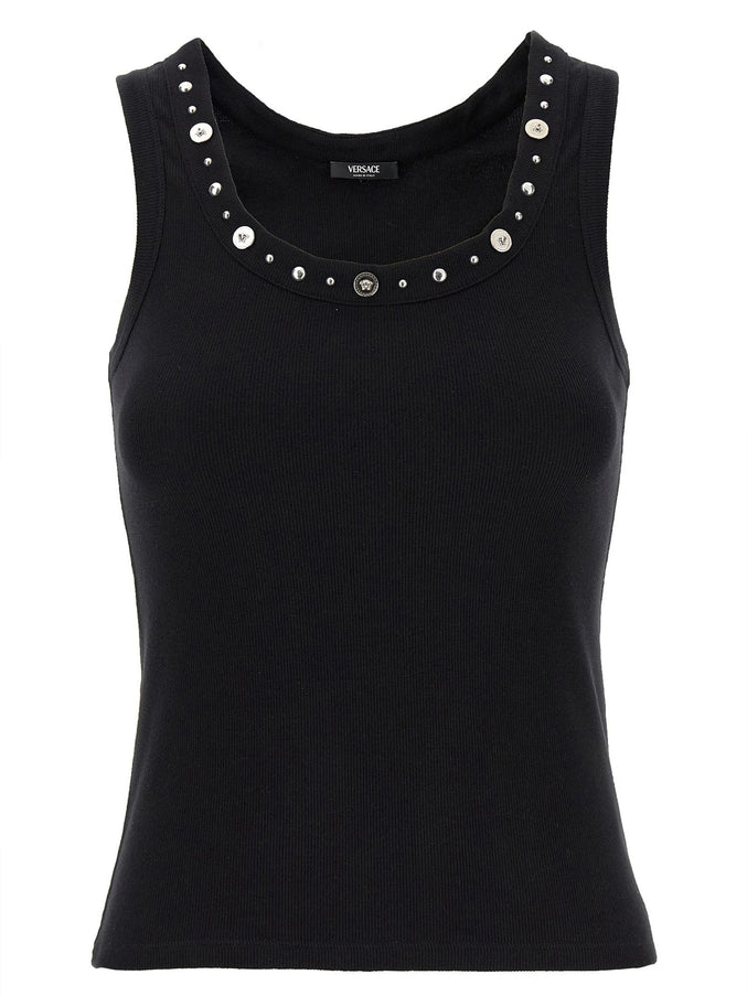 Versace Tank Top Emboidery Studs Black