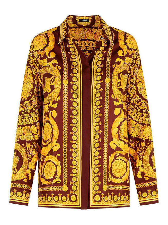 Versace Baroque Heritage Print Shirt Bordeaux