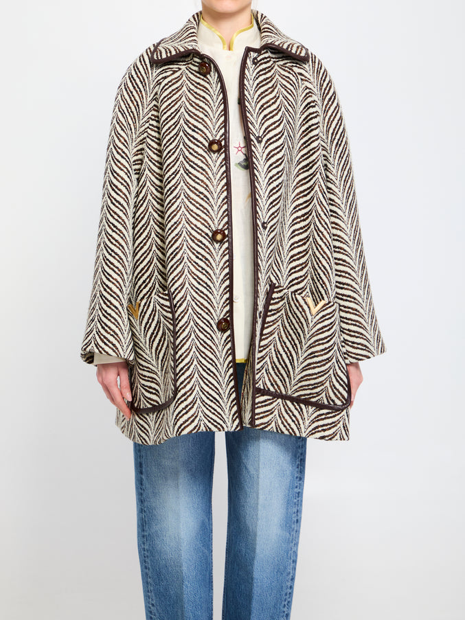 Valentino Garavani Animalier Peacoat 40 White