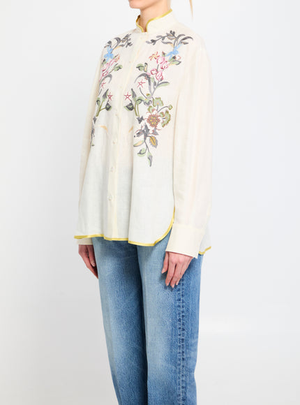 Valentino Garavani Linen Shirt With Embroidery