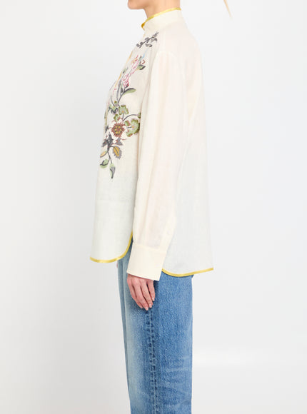 Valentino Garavani Linen Shirt With Embroidery