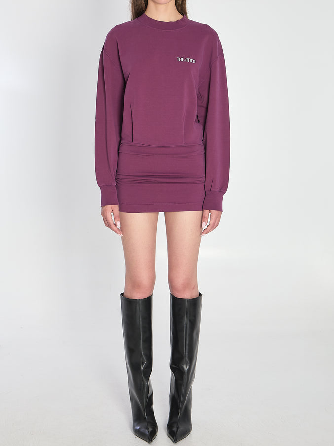 The Attico Mini Dress In Burgundy Purple