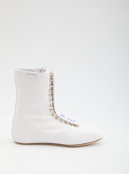 Celine Ballet High Ankle Boot White
