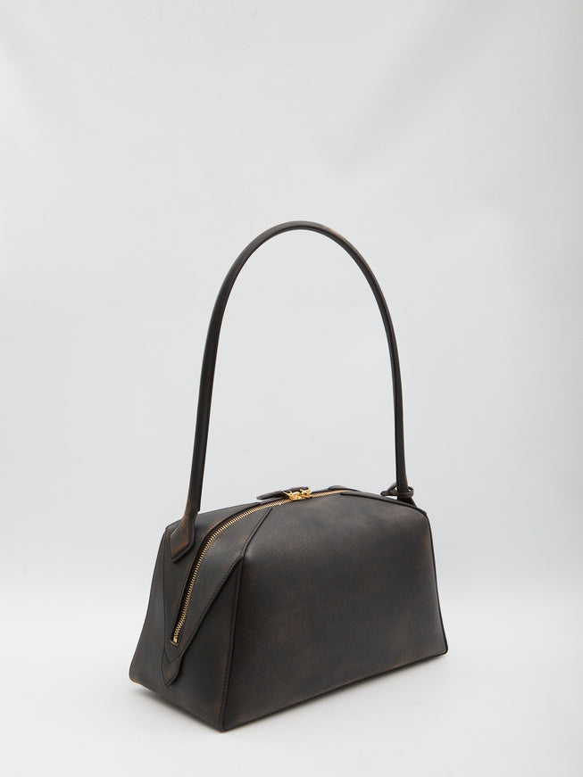 Alaia Le Bouledogue Bag In Distressed Leather