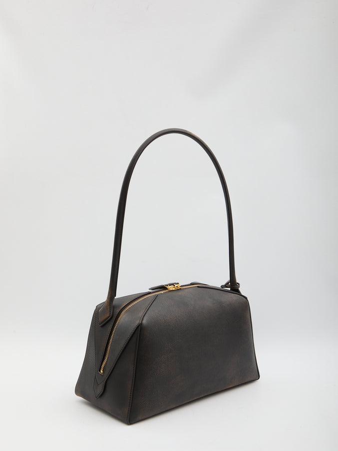 Alaia Le Bouledogue Bag In Distressed Leather