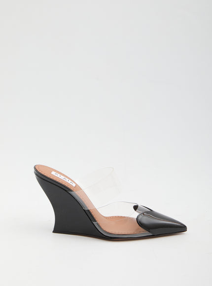 Alaia Le Coeur Wedge Mules Black