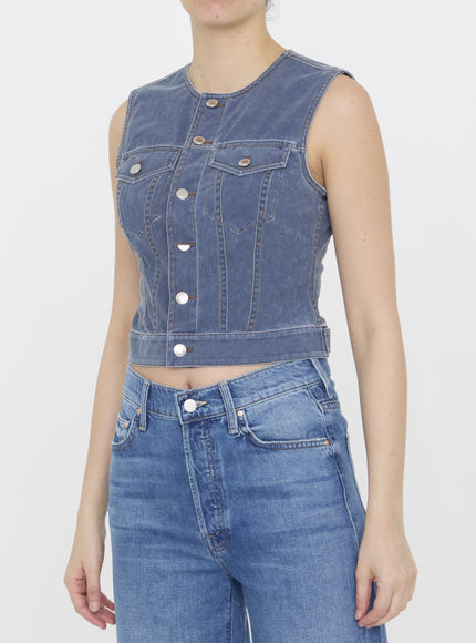Alexander Wang Vest In Denim Trompe-l'oeil