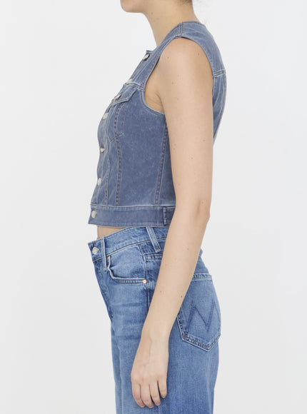 Alexander Wang Vest In Denim Trompe-l'oeil