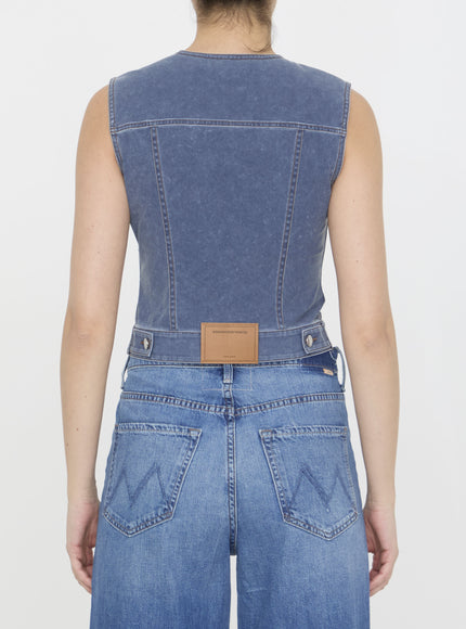 Alexander Wang Vest In Denim Trompe-l'oeil