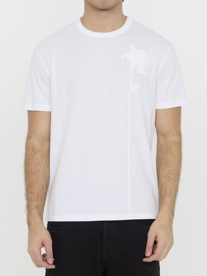 Valentino Garavani T-shirt With Flower Embroidery White