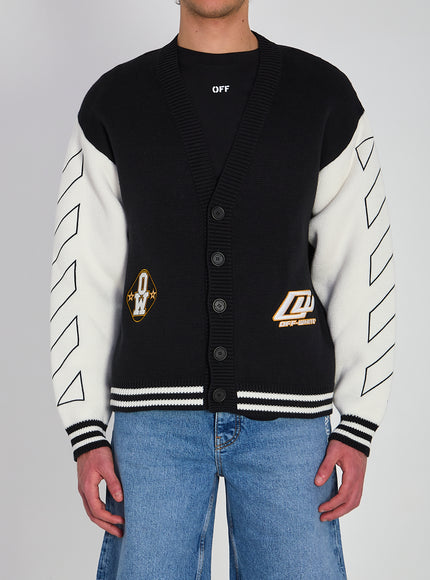 Off White Varsity Cardigan Black